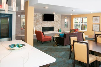 Clubroom Lounge Seating and Dining Area